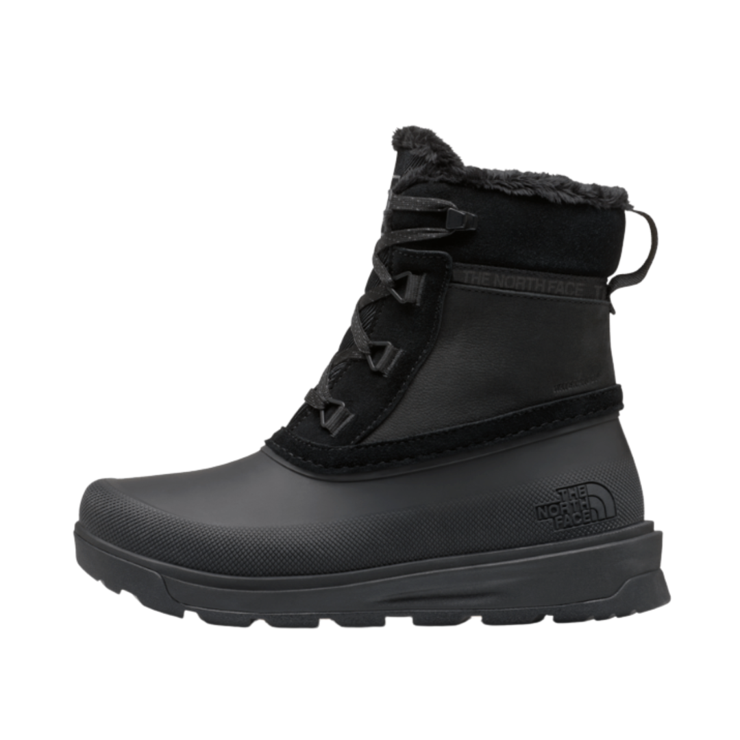 The North Face Women's Shellista V Shorty Waterproof Winter Boots - TNF Black/TNF Black on a plain white background