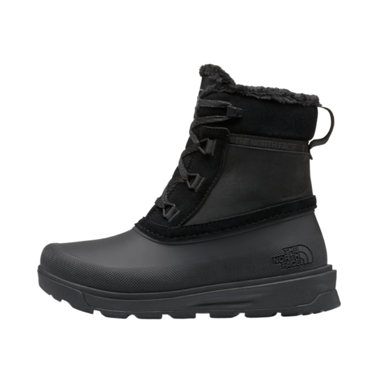 The North Face Women's Shellista V Shorty Waterproof Winter Boots - TNF Black/TNF Black on a plain white background