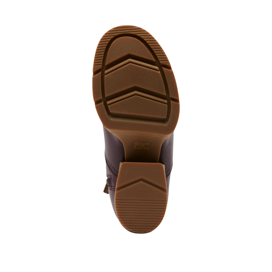 Brown shoe sole on a light gray background