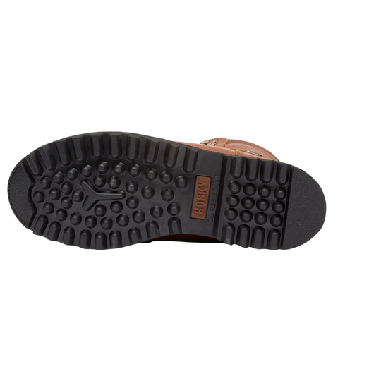 Black Rocky boot sole on a plain white background.