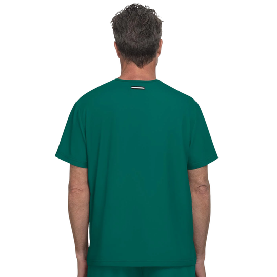 Koi Men's On Call Scrub Top - Hunter on a plain white background