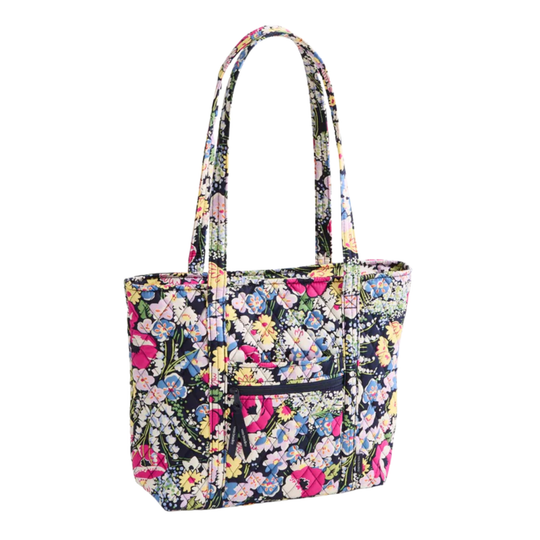 Vera Bradley Small Original Vera Tote - Poppy Fields in Premium Cotton on a plain white background
