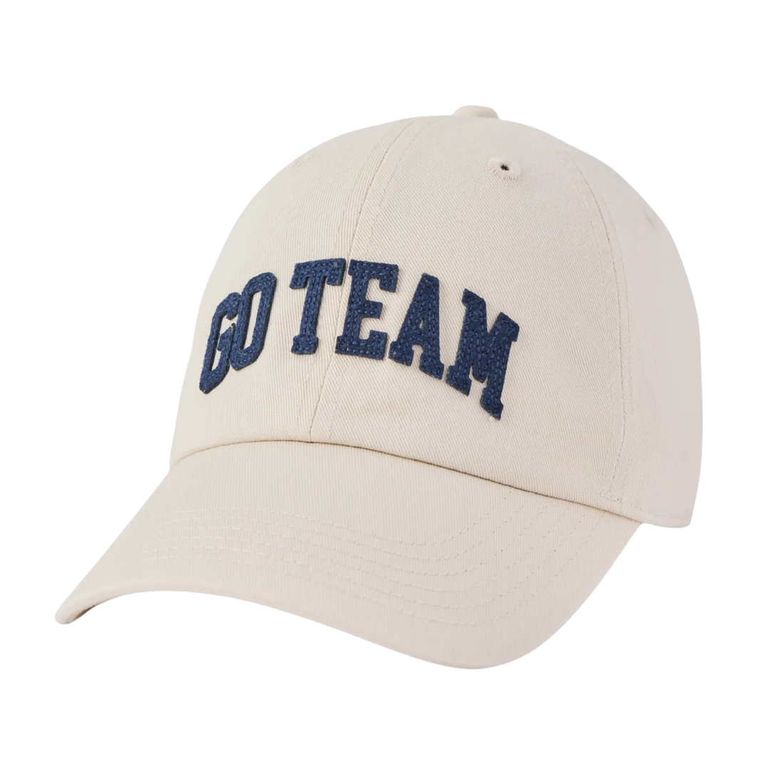 Life Is Good Adult Unisex Go Team Chill Cap - Birch White on a plain white background