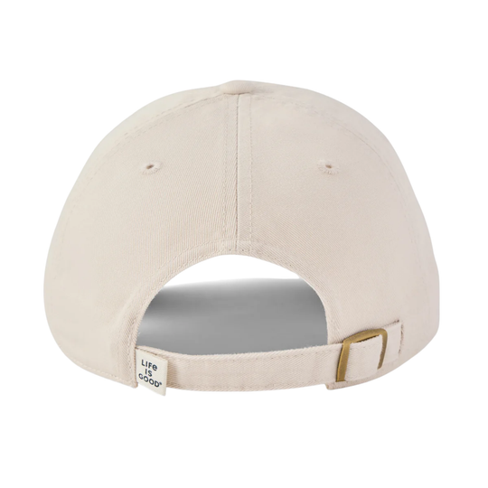 Life Is Good Adult Unisex Go Team Chill Cap - Birch White back of hat on a plain white background