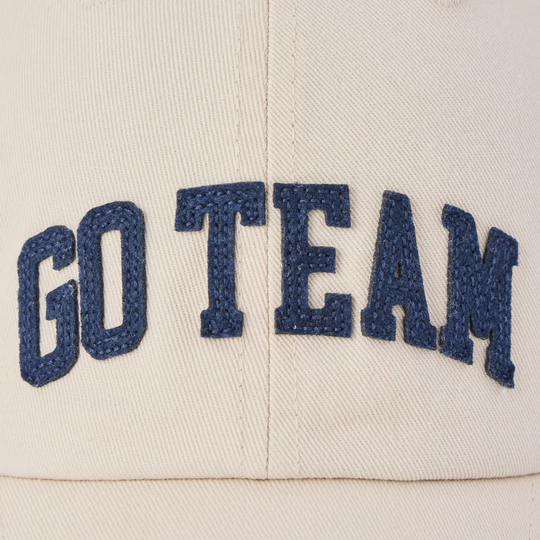 Life Is Good Adult Unisex Go Team Chill Cap - Birch White on a beige background 