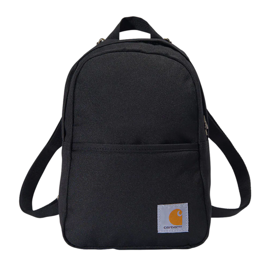 Black backpack with Carhartt logo on a white background
