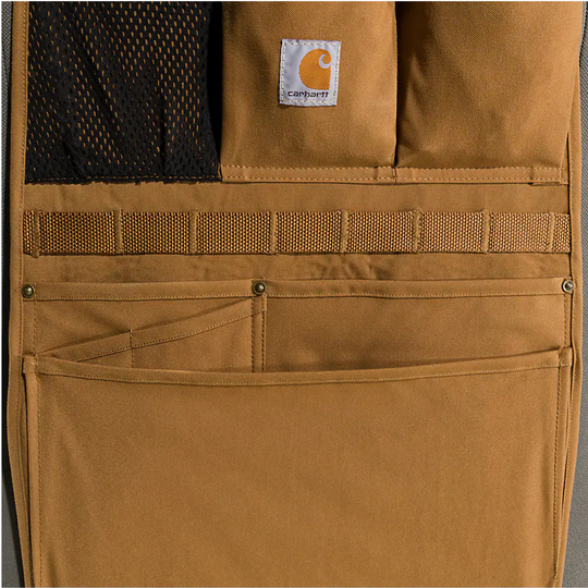 Carhartt Universal Nylon Duck Seat Organizer - Carhartt Brown close up of pockets