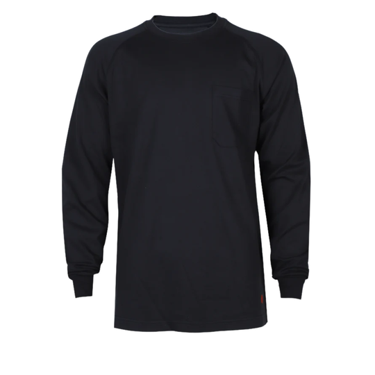NKE Men's Flame Resistant Long Sleeve Work Shirt - Navy