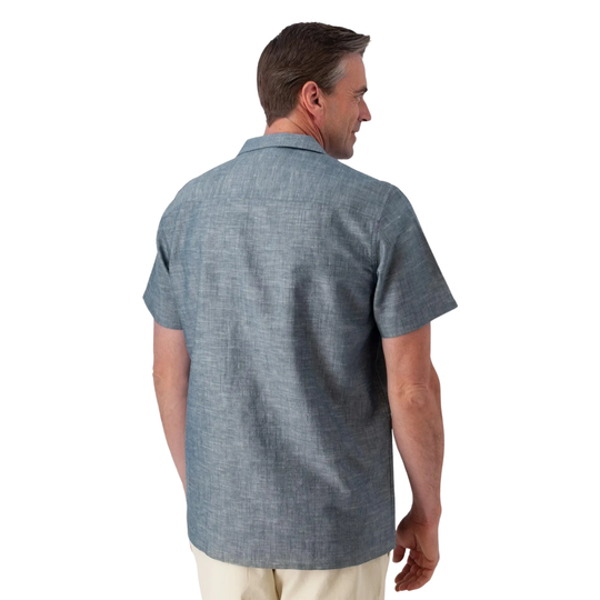 Old Ranch Men's Bodi Cross Weave Camp Shirt - Dark Blue