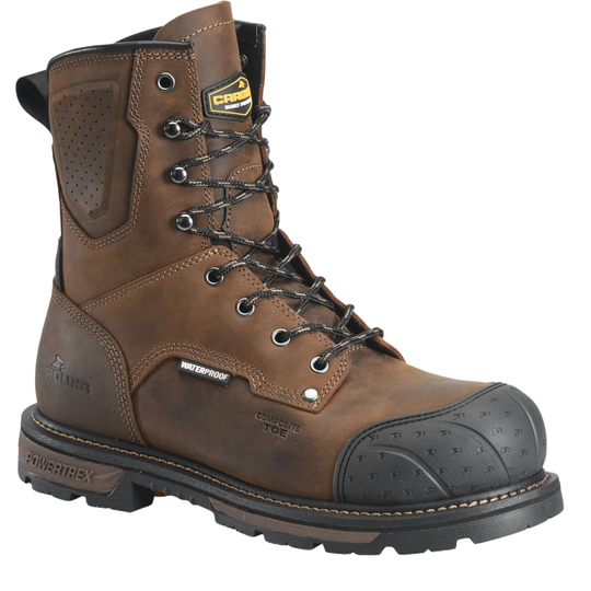 Carolina Men's PowerTrex Blockade 8 Inch Heat Resisting Waterproof Composite Toe Work Boots - Dark Brown