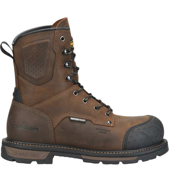 Carolina Men's PowerTrex Blockade 8 Inch Heat Resisting Waterproof Composite Toe Work Boots - Dark Brown