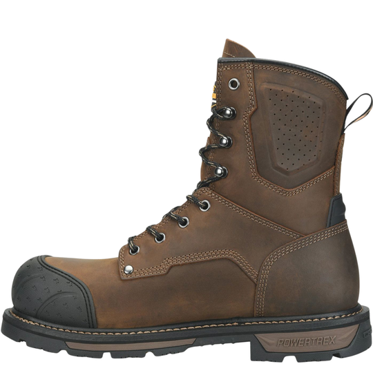 Carolina Men's PowerTrex Blockade 8 Inch Heat Resisting Waterproof Composite Toe Work Boots - Dark Brown
