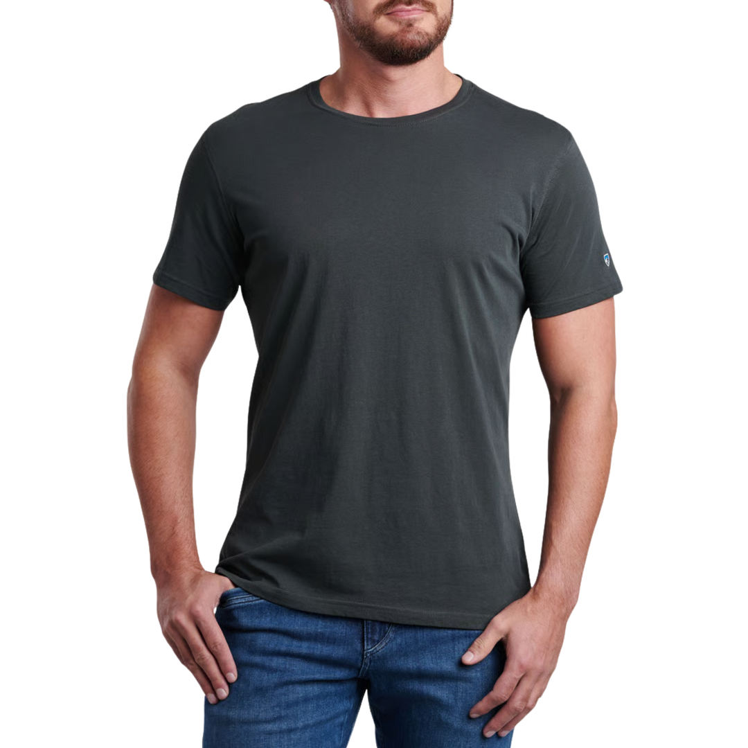 Kuhl Men's Superair T - Carbon on a male model on a white background