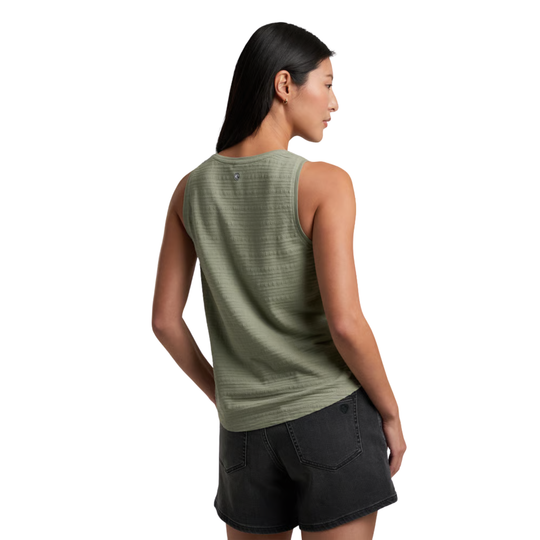 Kuhl Women's Willa Henley Tank - Slate Green on a female model on a white background