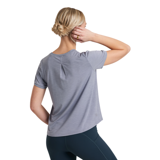 Kuhl Women's Inspira Short Sleeve - Violet Haze on a female model on a white background