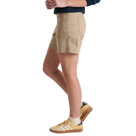 Kuhl Women's Kultivatr Pull On 6 Inch Short - Sand on female model on a white background