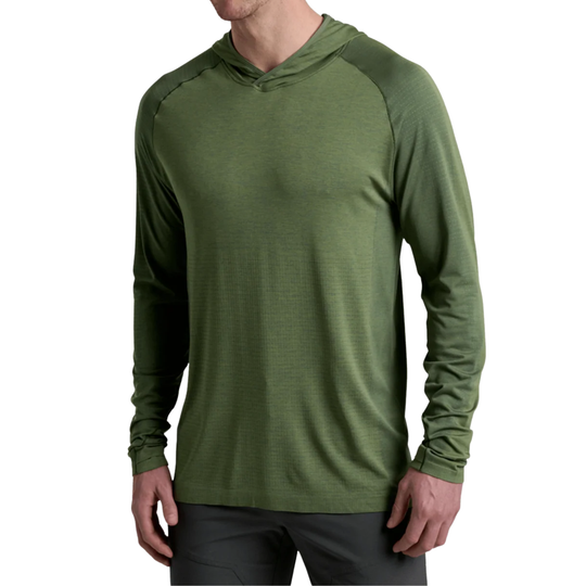 Kuhl Men's Eclipser Hoody - Cypress on a male model on a white background
