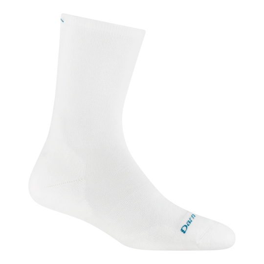 Darn Tough Vermont Women's Micro Crew Cushioned Ultra Lightweight Running Sock - White on white background