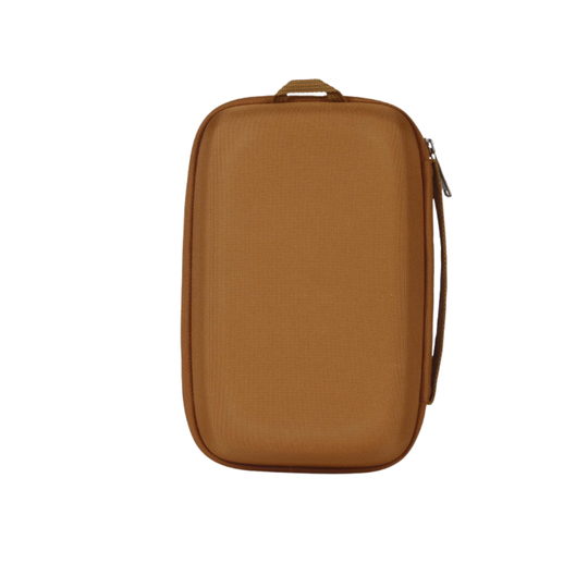 Brown travel bag on a white background