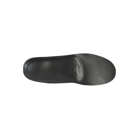 Black contoured shoe insole with a smooth molded surface
