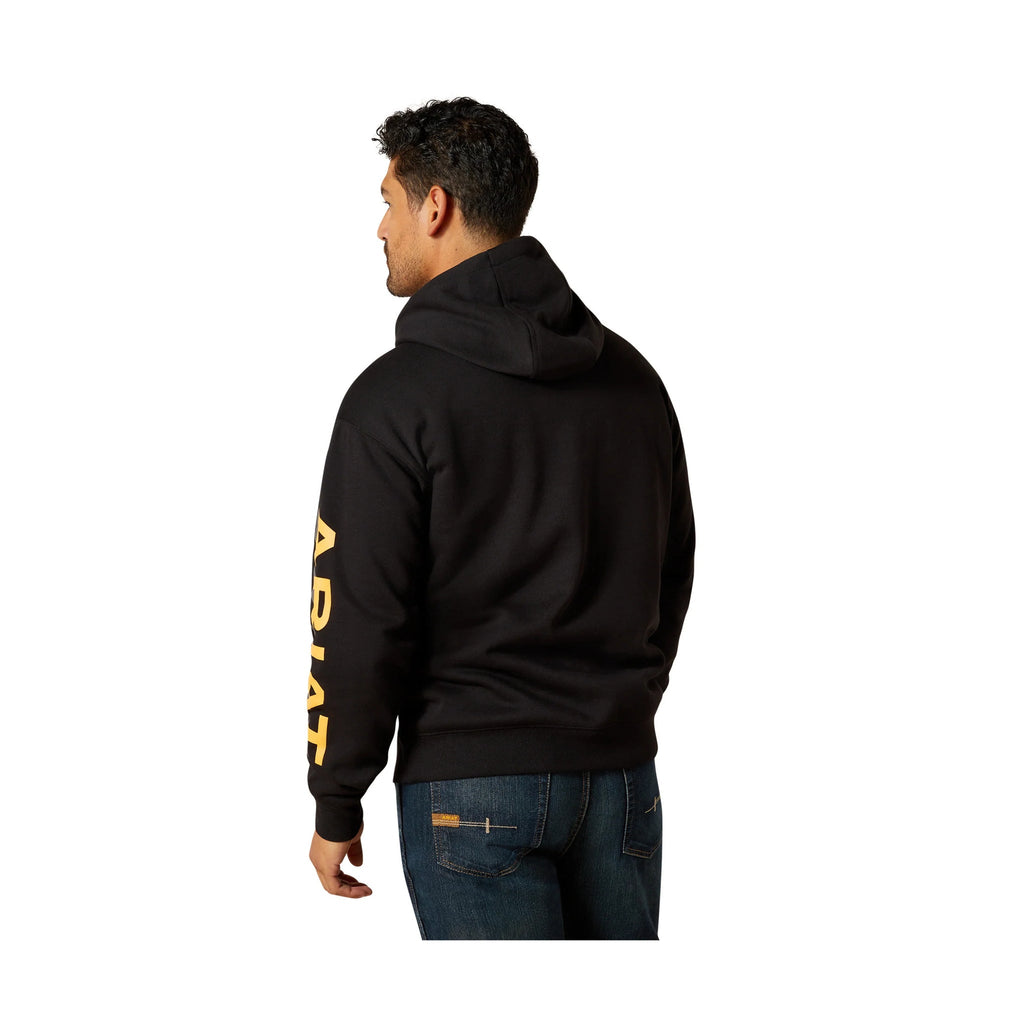 Ariat Men's Lightweight Logo Hoodie - Black Rebar Orange - Lenny's Shoe & Apparel