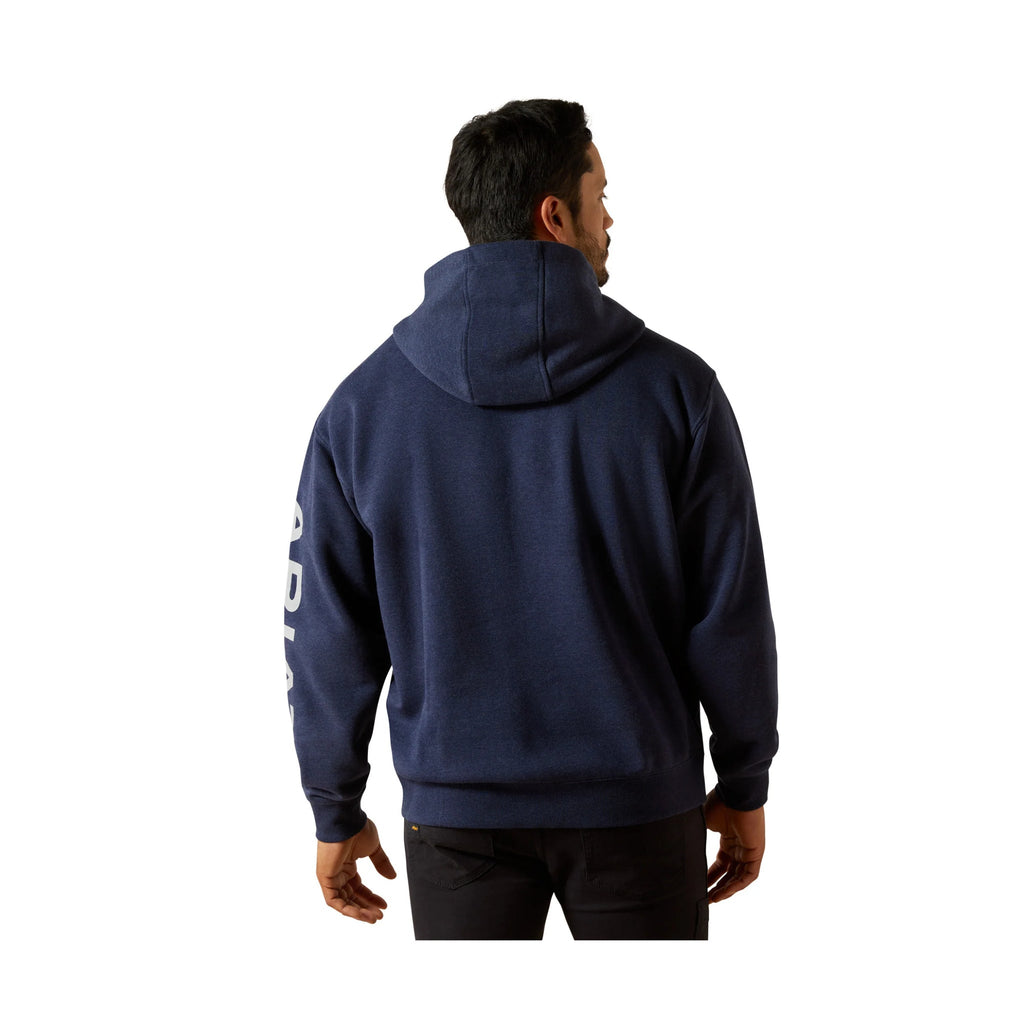 Ariat Men's Lightweight Logo Hoodie - Navy Heather/Alloy - Lenny's Shoe & Apparel