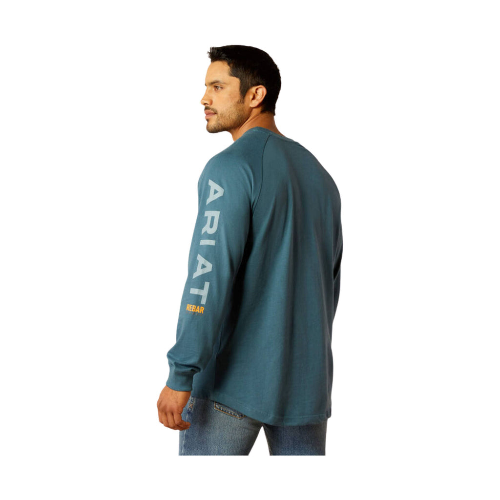 Ariat Men's Rebar Cotton Strong Graphic Long Sleeve T Shirt - Stargazer/Smoke Blue - ONLINE STORE CREDIT/EXCHANGE ONLY - Lenny's Shoe & Apparel