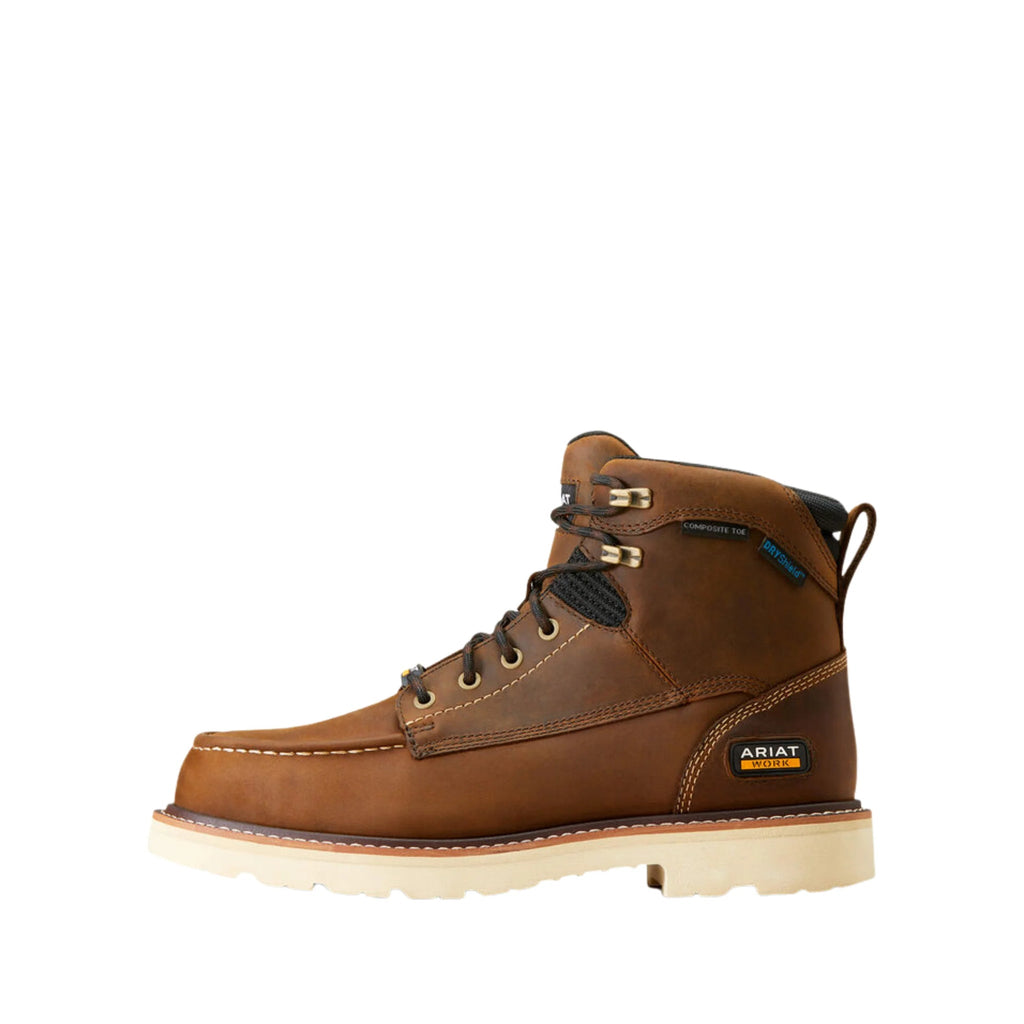 Ariat Men's Rebar Lift 6 Inch Waterproof Composite Toe Work Boots - Distressed Brown - Lenny's Shoe & Apparel