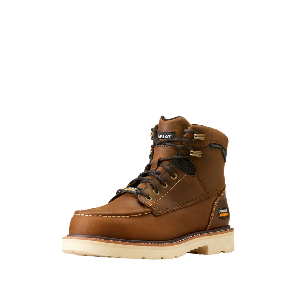 Ariat Men's Rebar Lift 6 Inch Waterproof Composite Toe Work Boots - Distressed Brown - Lenny's Shoe & Apparel