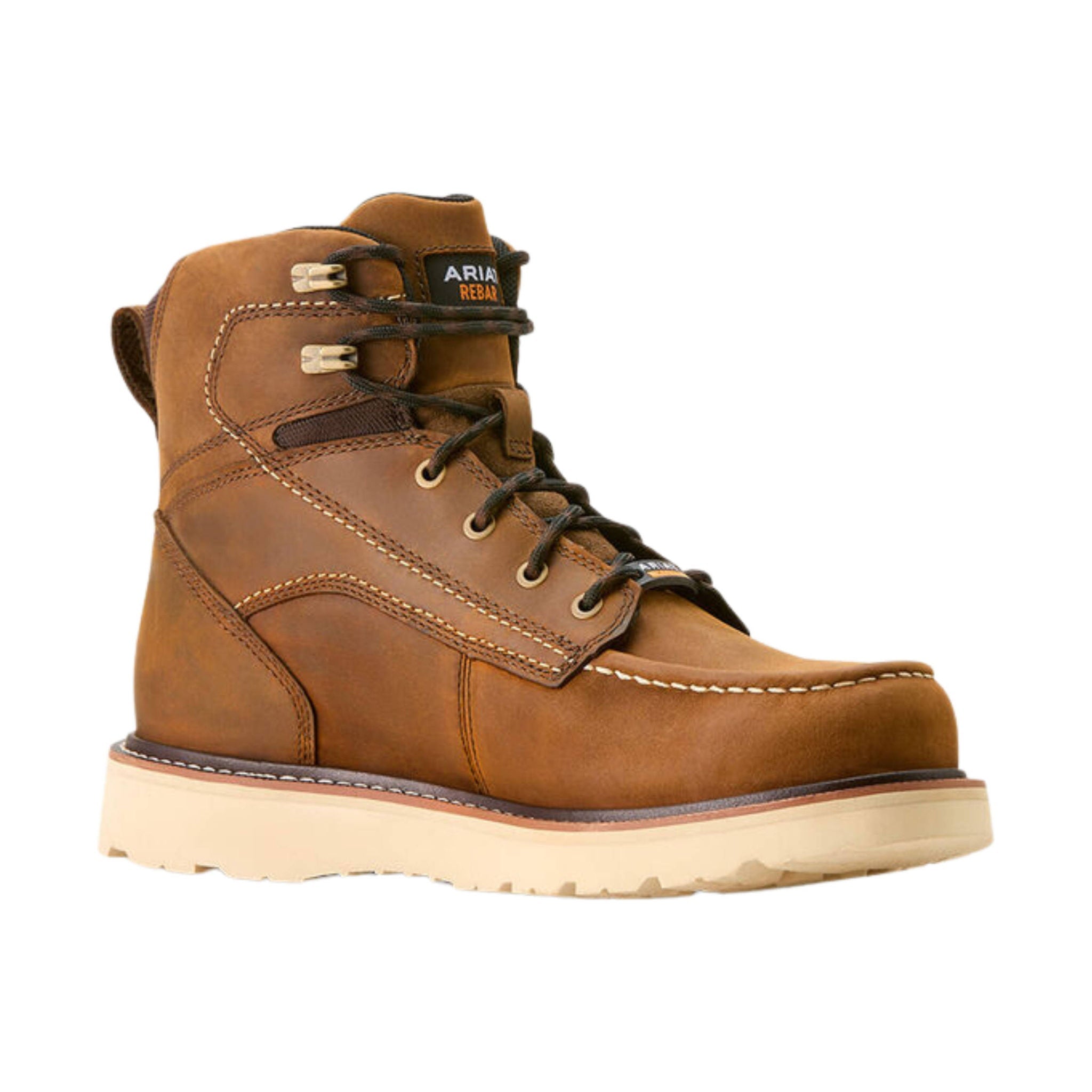 ARIAT Men’s Rebar Wedge Moc Toe Waterproof Work Boot – Tough & Comfortable Western-Style Boot For Long Hours