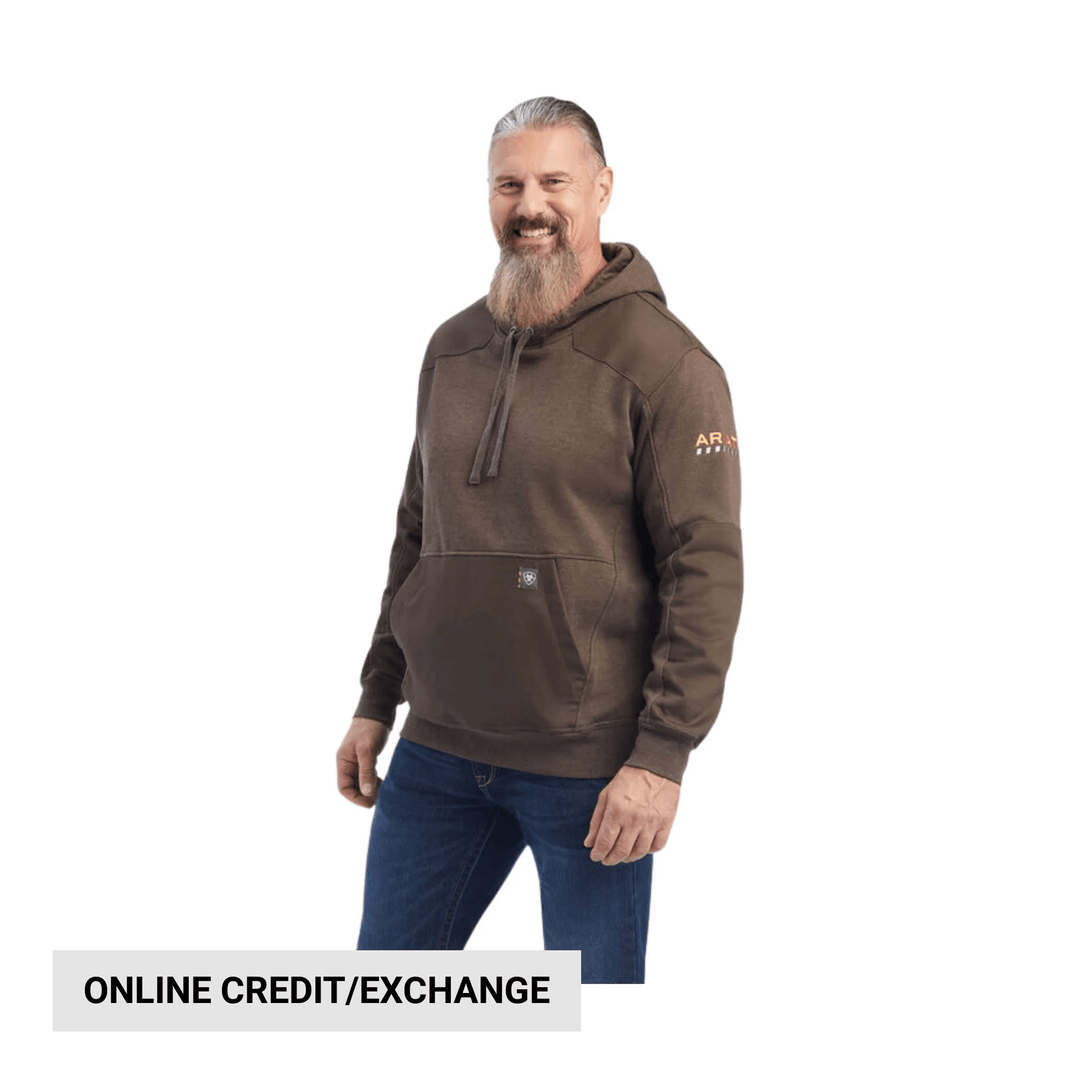 Ariat Men's Rebar Workman DuraCanvas Hoodie - Wren Heather - Lenny's Shoe & Apparel