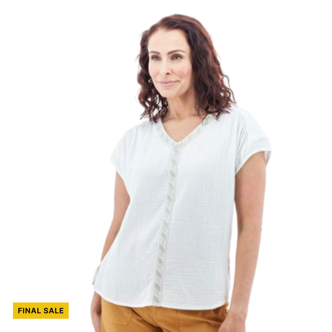 Aventura Women's Kelford Short Sleeve Lightweight Top - White - FINAL SALE - Lenny's Shoe & Apparel