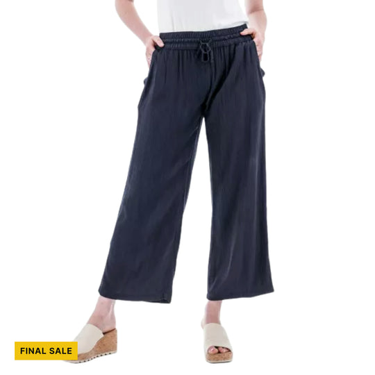 Aventura Women's Sorrento Crepe Wide Leg Ankle Pant - Sky Captain - FINAL SALE - Lenny's Shoe & Apparel