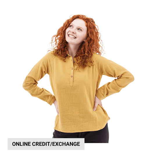 Aventura Women's Kelford Organic Long Sleeve Top - Amber Gold - Lenny's Shoe & Apparel