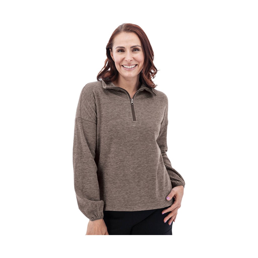 Aventura Women's McKenna Quarter Zip Fleece Pullover - Black Coffee - ONLINE STORE CREDIT/EXCHANGE ONLY - Lenny's Shoe & Apparel