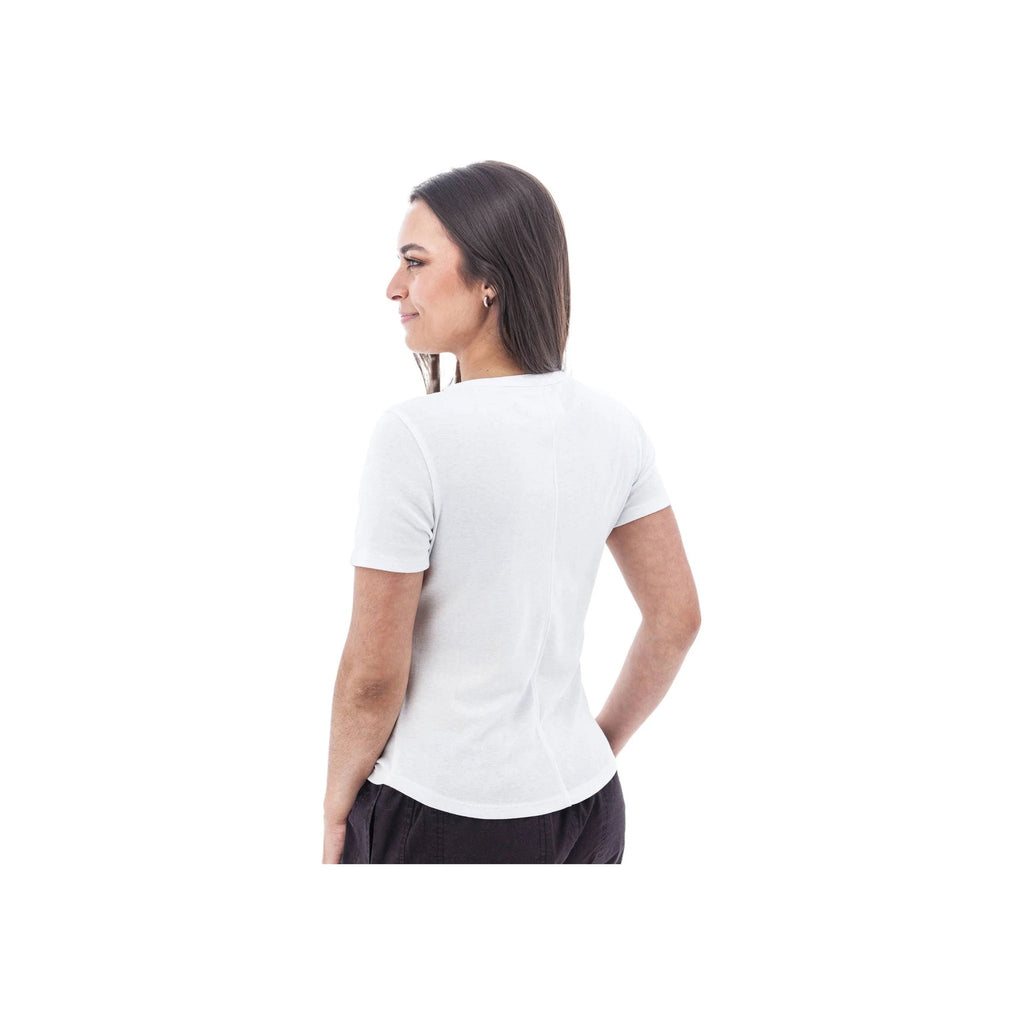Aventura Women's Sandia Henley Tee - White - Lenny's Shoe & Apparel
