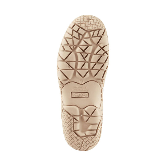 Beige boot sole with deep tread pattern and Baffin Technology marking