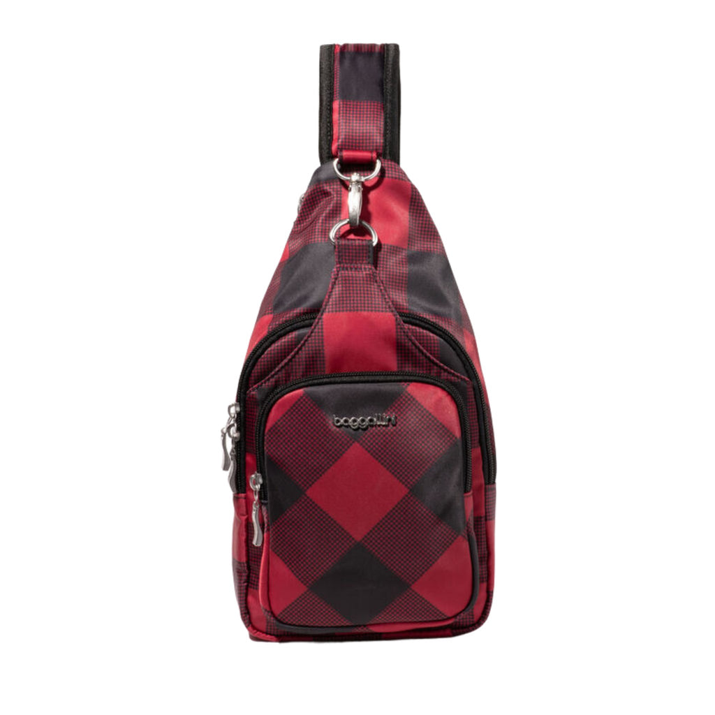 Baggallini Central Park Sling - Red Buffalo Plaid - Lenny's Shoe & Apparel