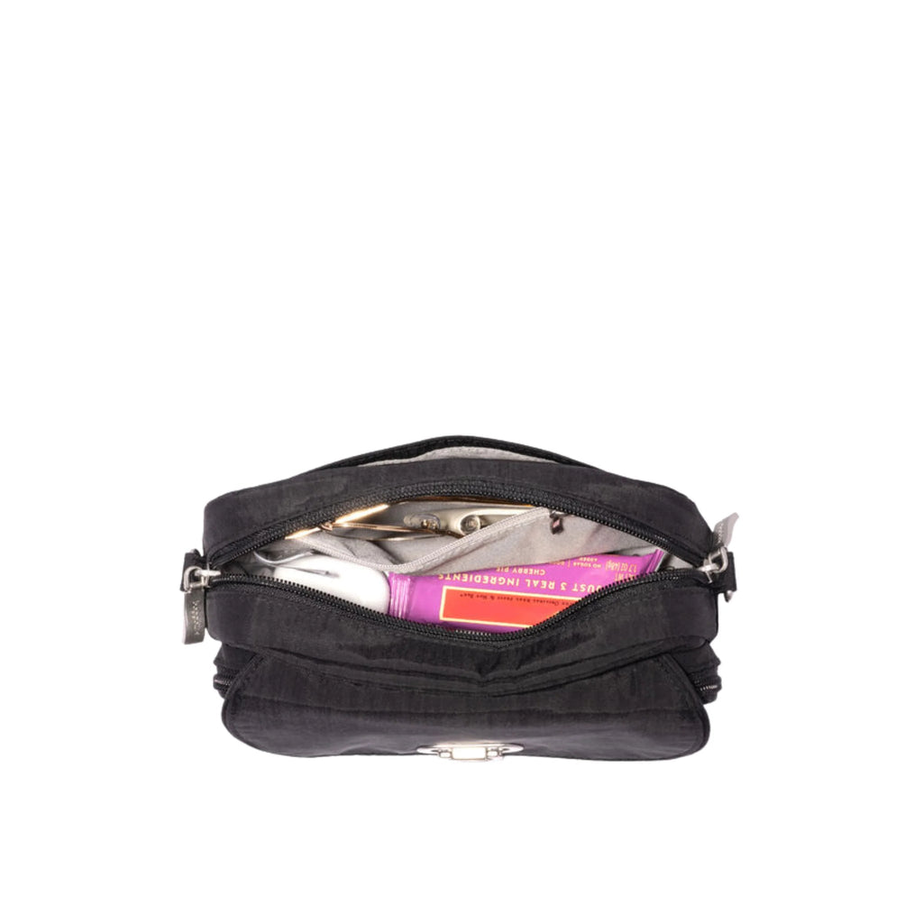 Baggallini Coastal Flip Lock Camera Bag Crossbody - Black - Lenny's Shoe & Apparel