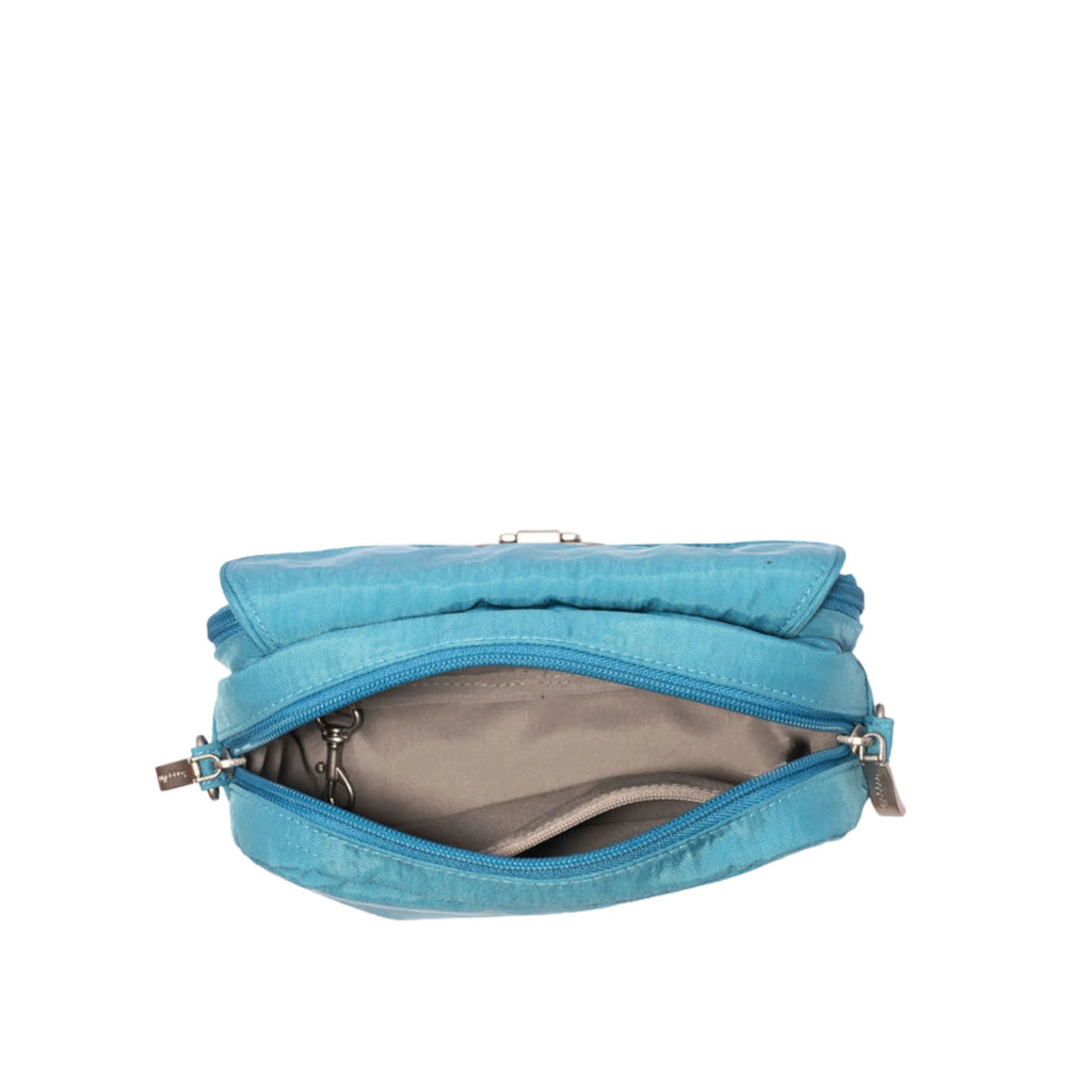 Baggallini Coastal Flip Lock Camera Bag Crossbody - Seaside Blue - Lenny's Shoe & Apparel