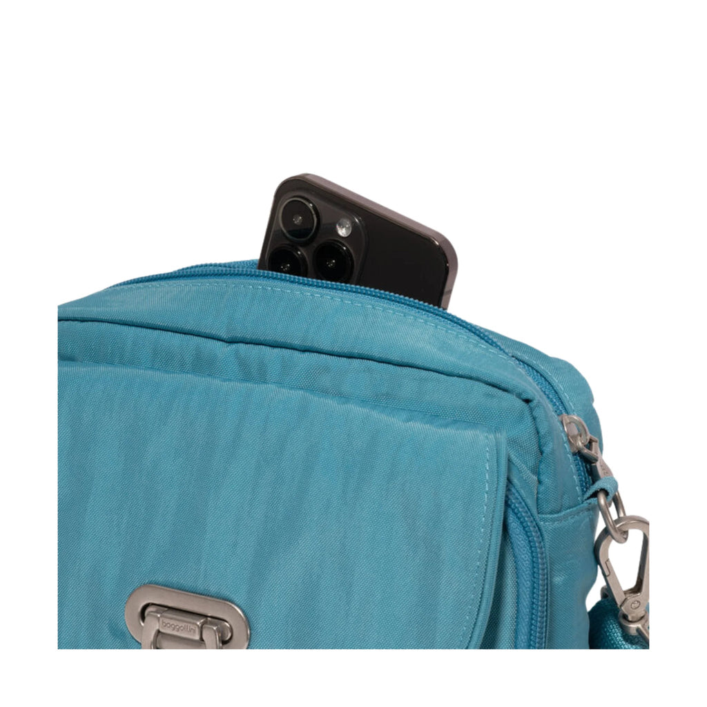 Baggallini Coastal Flip Lock Camera Bag Crossbody - Seaside Blue - Lenny's Shoe & Apparel
