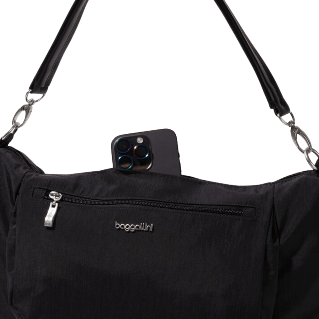Baggallini Modern Everywhere Half Moon Messenger - Black - Lenny's Shoe & Apparel