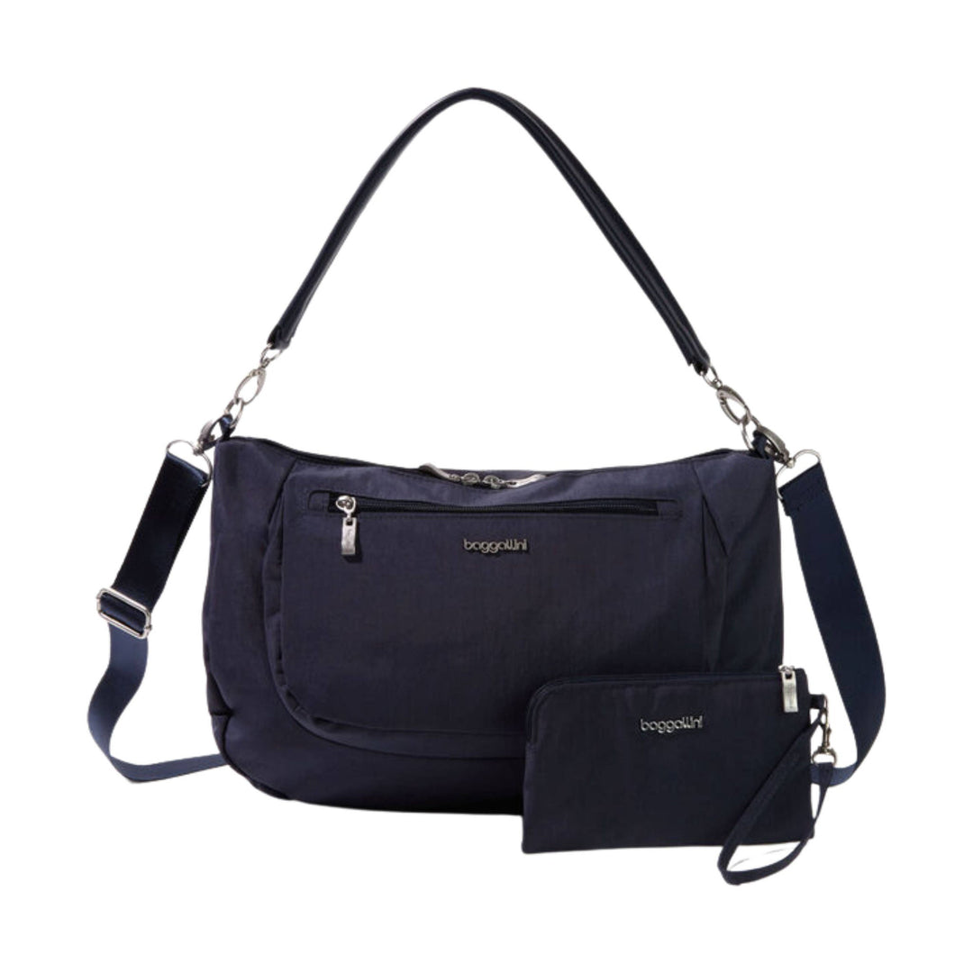 Baggallini Modern Everywhere Half Moon Messenger - French Navy - Lenny's Shoe & Apparel