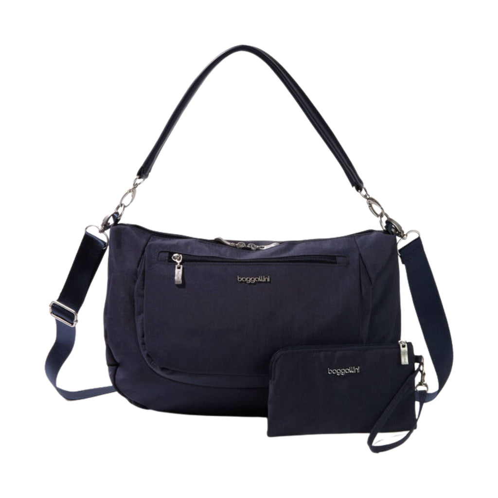 Baggallini Modern Everywhere Half Moon Messenger - French Navy - Lenny's Shoe & Apparel