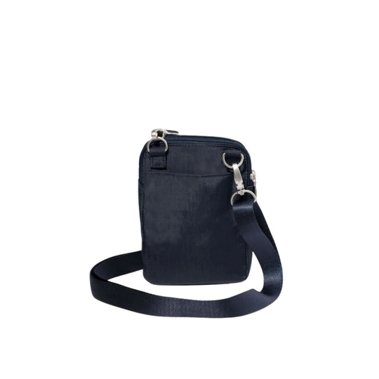 Navy crossbody bag with front zip pocket and adjustable strap