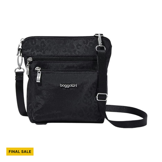 Baggallini Women's Modern Pocket CrossBody - Black Cheetah - FINAL SALE - Lenny's Shoe & Apparel