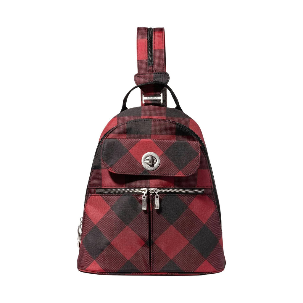Baggallini Women's Naples Convertible Backpack - Red Buffalo Plaid - Lenny's Shoe & Apparel