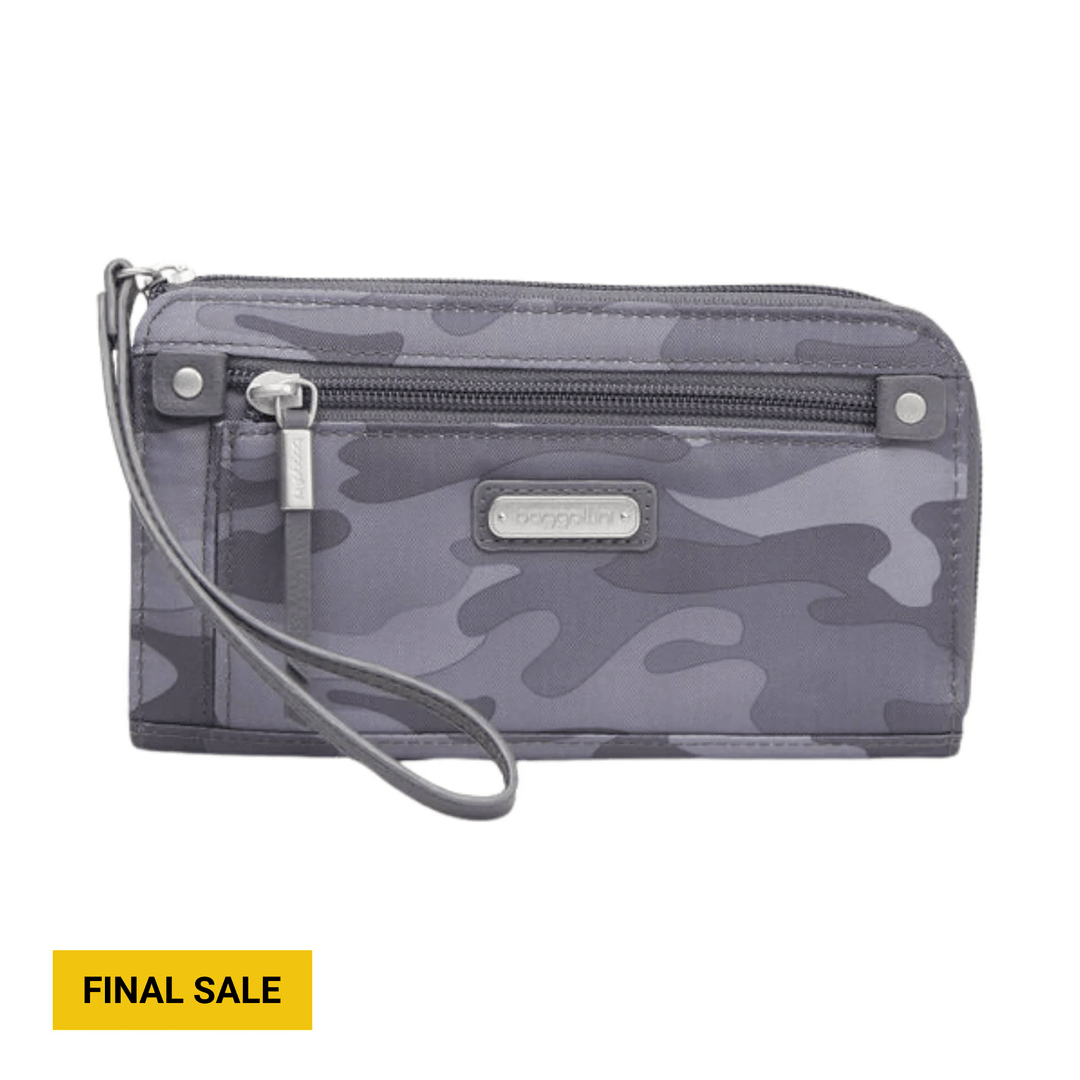 Baggallini Zip Around RFID Wallet - Grey Camo - Lenny's Shoe & Apparel