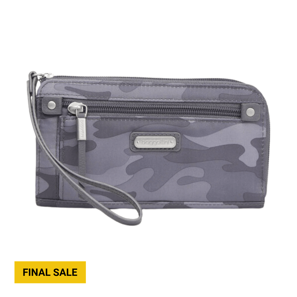 Baggallini Zip Around RFID Wallet - Grey Camo - Lenny's Shoe & Apparel