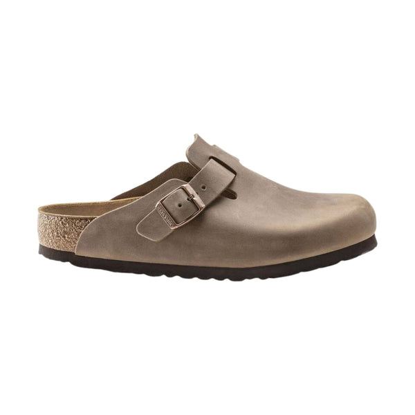 boston big buckle tobacco brown Shearling Oiled Leather in Color Available sizes Birkenstock Boston Big Buckle tobacco